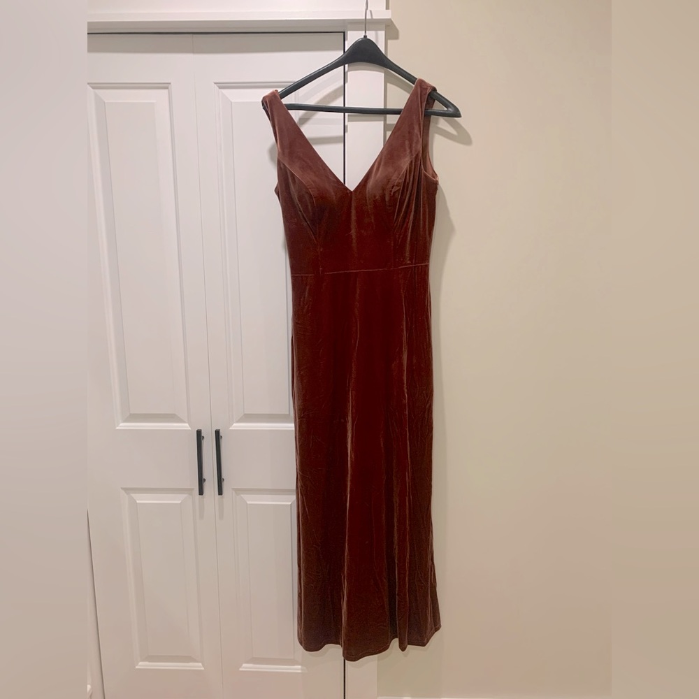 Revelry Dakota Velvet Bridesmaid Dress-Terracotta